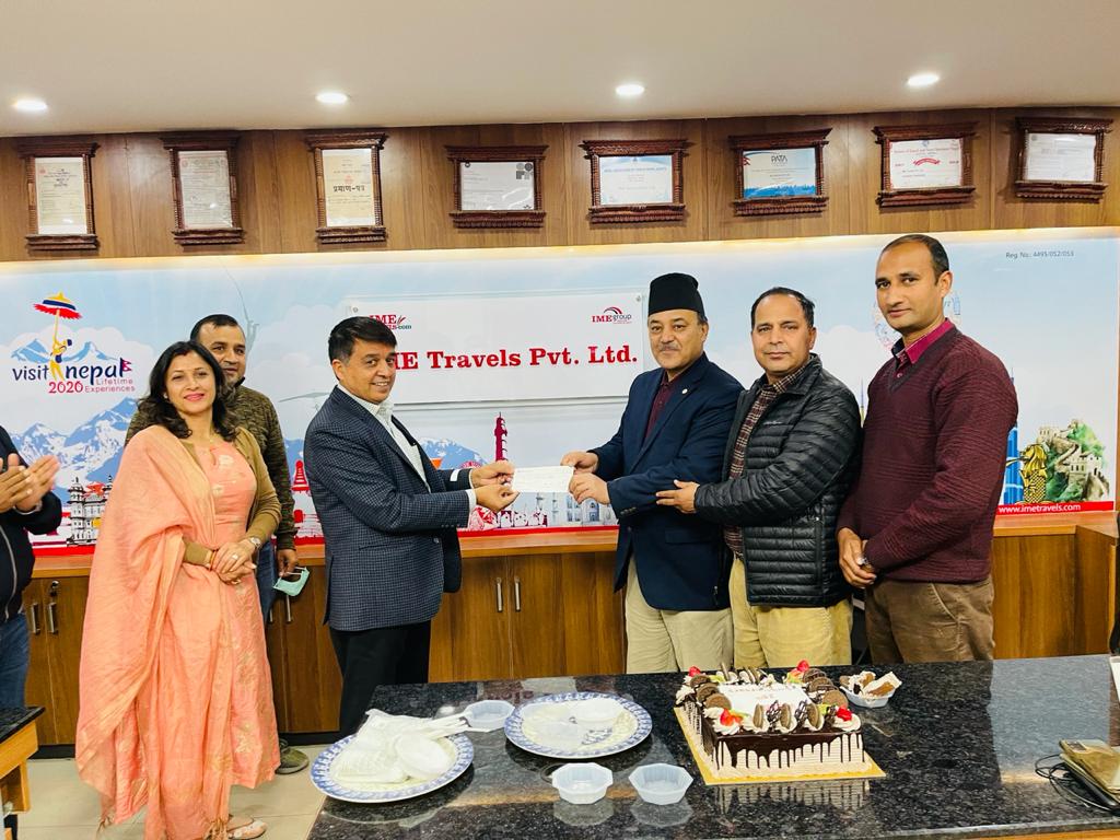 आइएमई ट्राभल्सको २५औँ वार्षिकोत्सव कार्यक्रम सम्पन्न, नाट्टाको भवन निर्माणमा डेढ लाख सहयोग