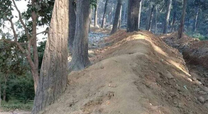 दशगजा मिचेर बनाइयो भारतीय पूलिस चौकी