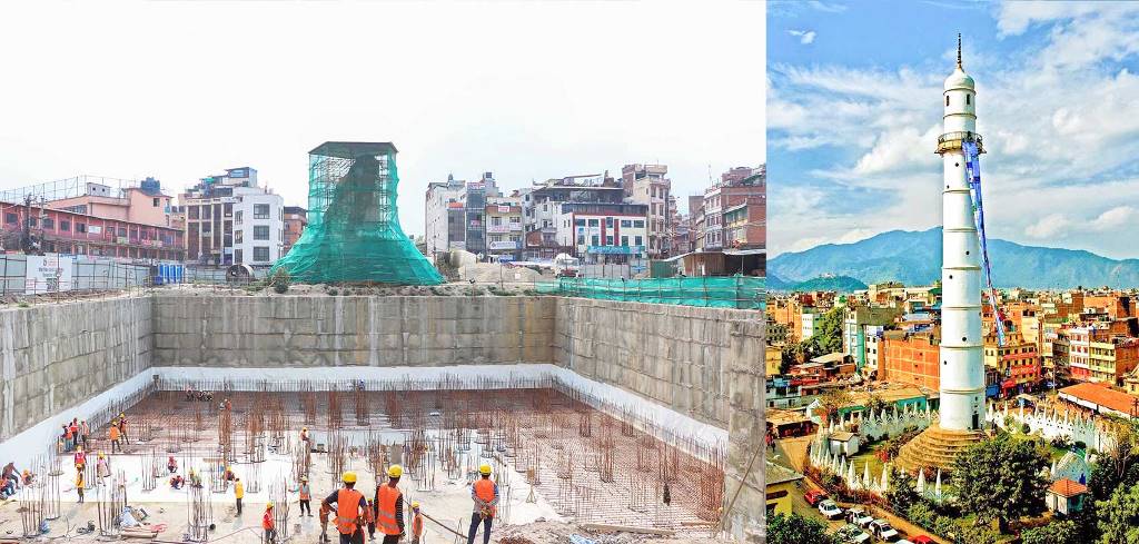 धरहराको निमार्ण २६ प्रतिशत सकियो