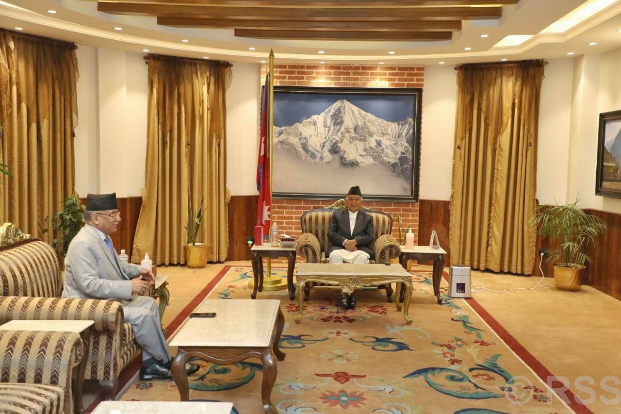 पौडेल राष्ट्रपति भएपछि प्रधानमन्त्री प्रचण्ड पहिलो पटक पुगे शीतलनिवास
