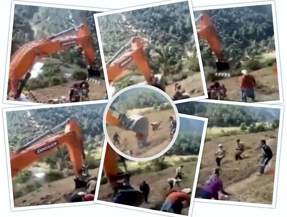 बाटो खन्ने क्रममा अवरोध गर्ने महिलालाई डोजरले हुत्याइदिएपछि (भिडियाेसहित)