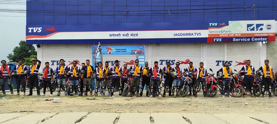 टीभीएसद्वारा धनगढी क्षेत्रमा ४० जना राइडरका साथमा एओजी राइडको आयोजना