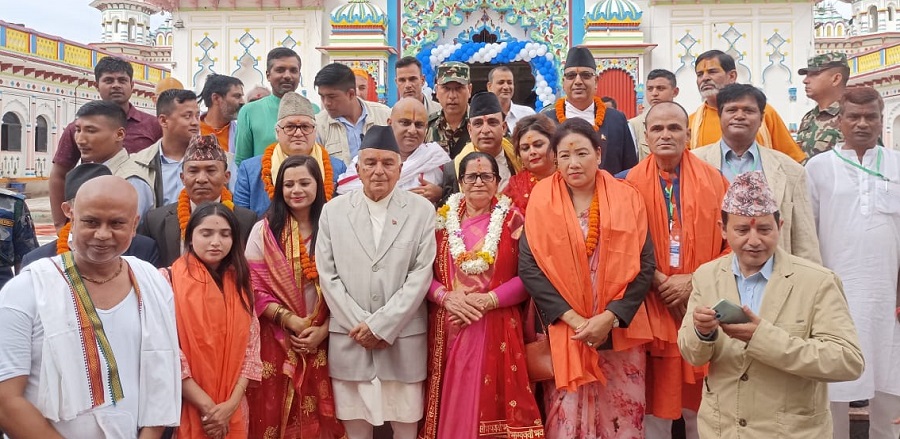 राष्ट्रपति पौडेलद्वारा जानकी मन्दिरमा पूजाआजा