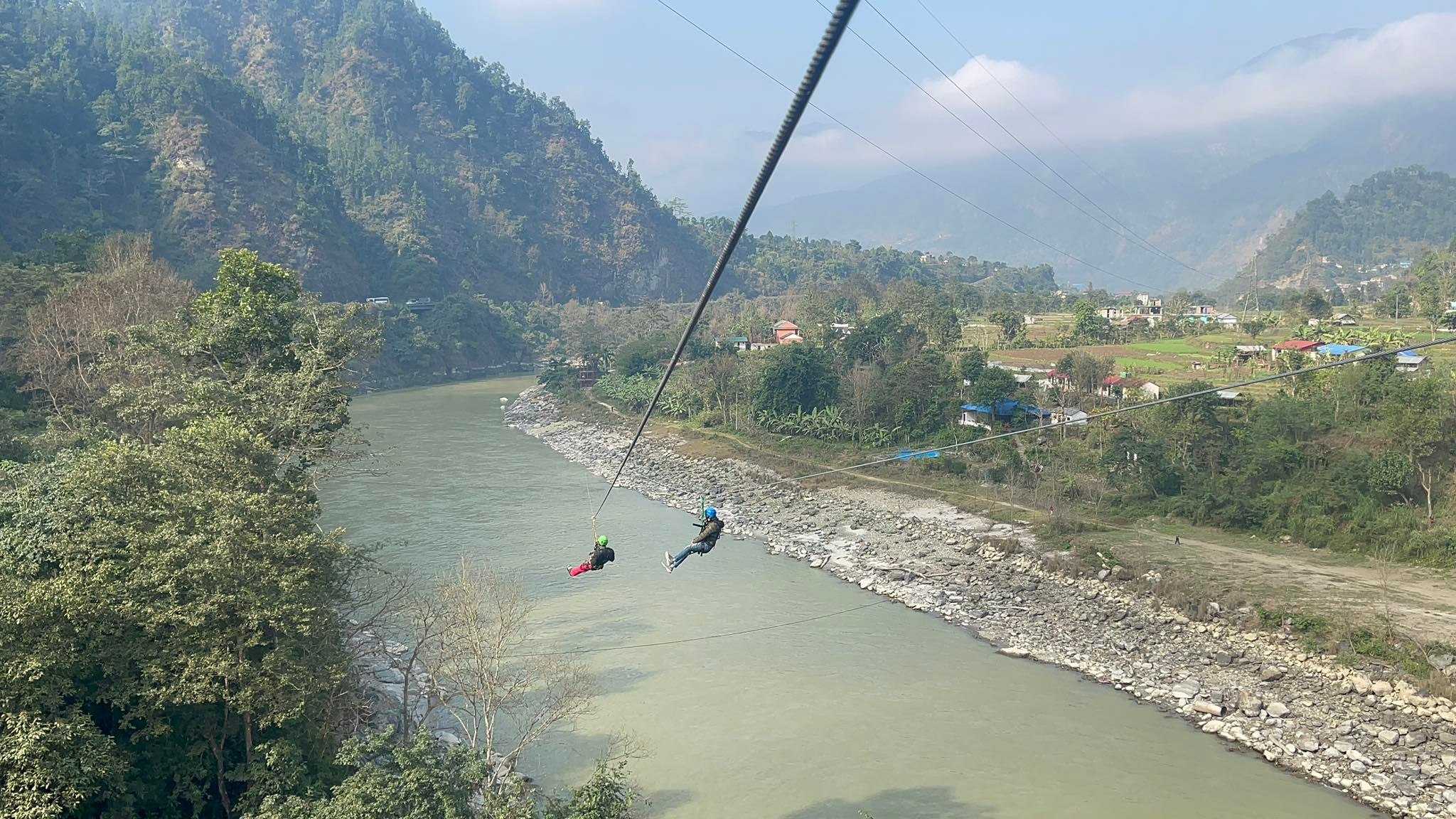 त्रिशूली नदीमाथि जीपलाइन सञ्चालन
