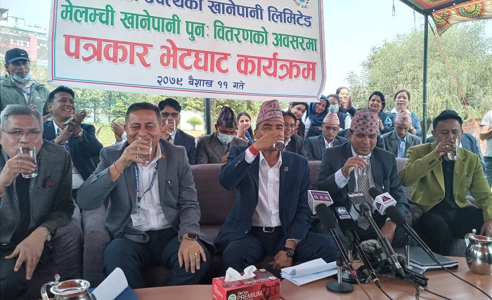काठमाडौंमा वितरण गर्न थालियो मेलम्चीको पानी