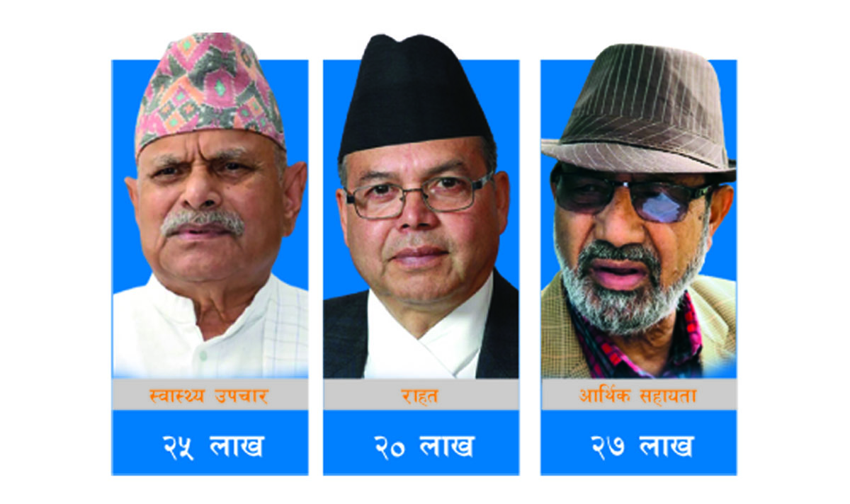 पूर्वराष्ट्रपति यादवदेखि भुटानी नेता रिजालसम्मले लिए लाखौं आर्थिक सहायता