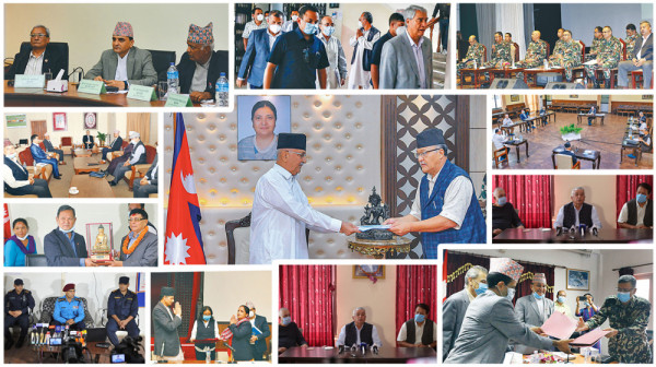 नेपालका भिआइपीहरुको मास्क लगाइ, कसैको चिउडो त कसैको हातमा
