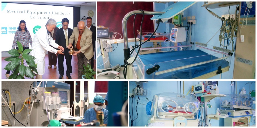 एनएमबि बैंकद्धारा धुलिखेल अस्पताललाई स्वास्थ्य उपकरण हस्तान्तरण