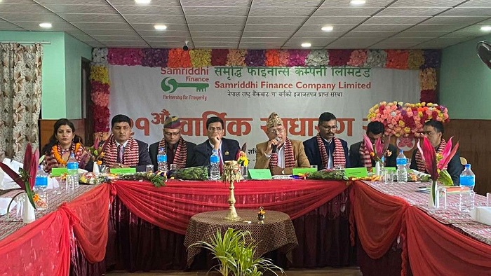 समृद्धि फाइनान्सको २१ औँ बार्षिक साधारण सभा सम्पन्न