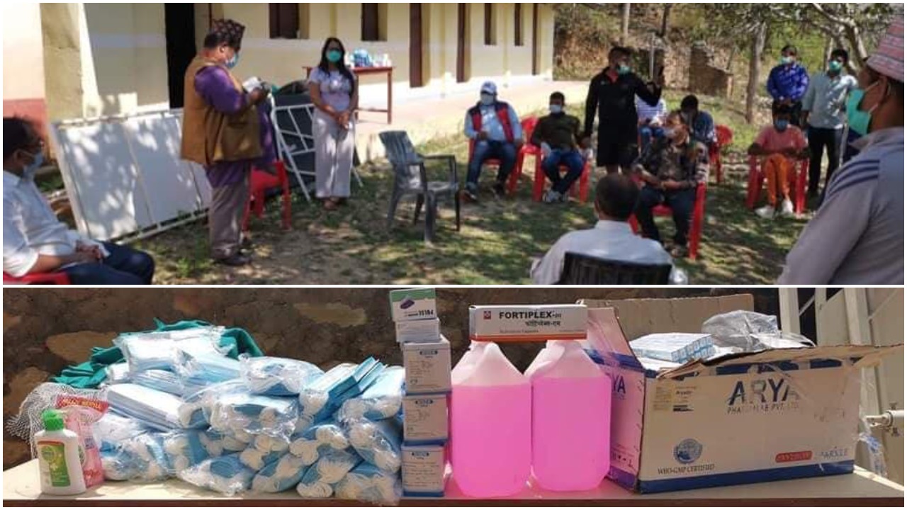नेपाली कांग्रेस रामेछाप–काठमाडौं सम्पर्क समितिद्वारा स्वास्थ्य सामाग्री वितरण