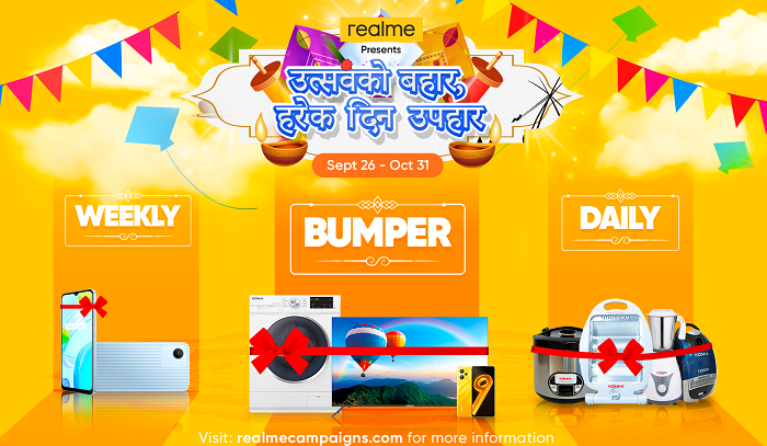 रियलमीको दशै अफरः ‘उत्सवको बहार, हरेक दिन उपहार’