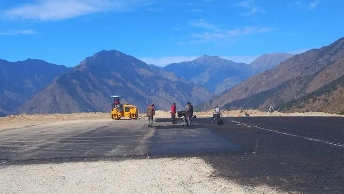 सुनथराली विमानस्थलको धावनमार्ग कालोपत्र गर्न सुरु