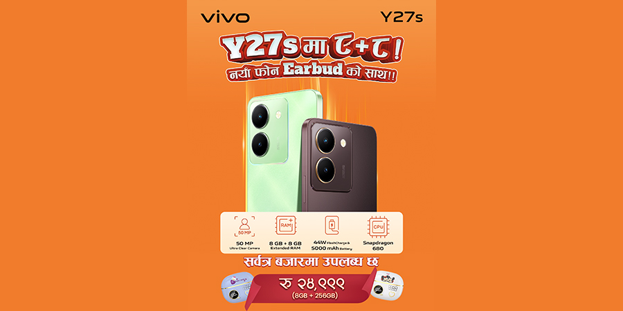 भिभो वाई२७एस नेपालमा सार्वजनिक, प्रयोगकर्तालाई एम्बेसेडर बन्ने अवसर